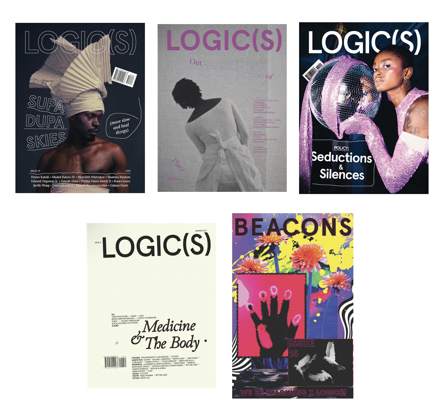 Five Logic(s) issue covers arranged in two rows.